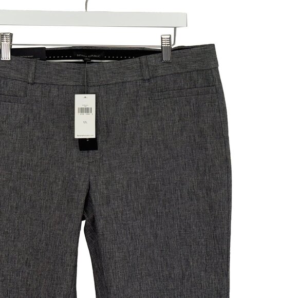 Banana Republic Black & White Textured Sloan Trousers - Size 12L - New with Tags - Picture 1 of 6